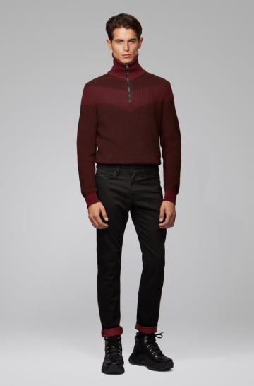 Sweter BOSS Knitted Ciemny Czerwone Męskie (Pl07378)